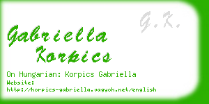 gabriella korpics business card